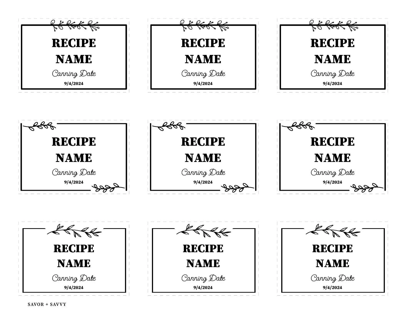 Free Printable Editable Canning Labels Savor Savvy