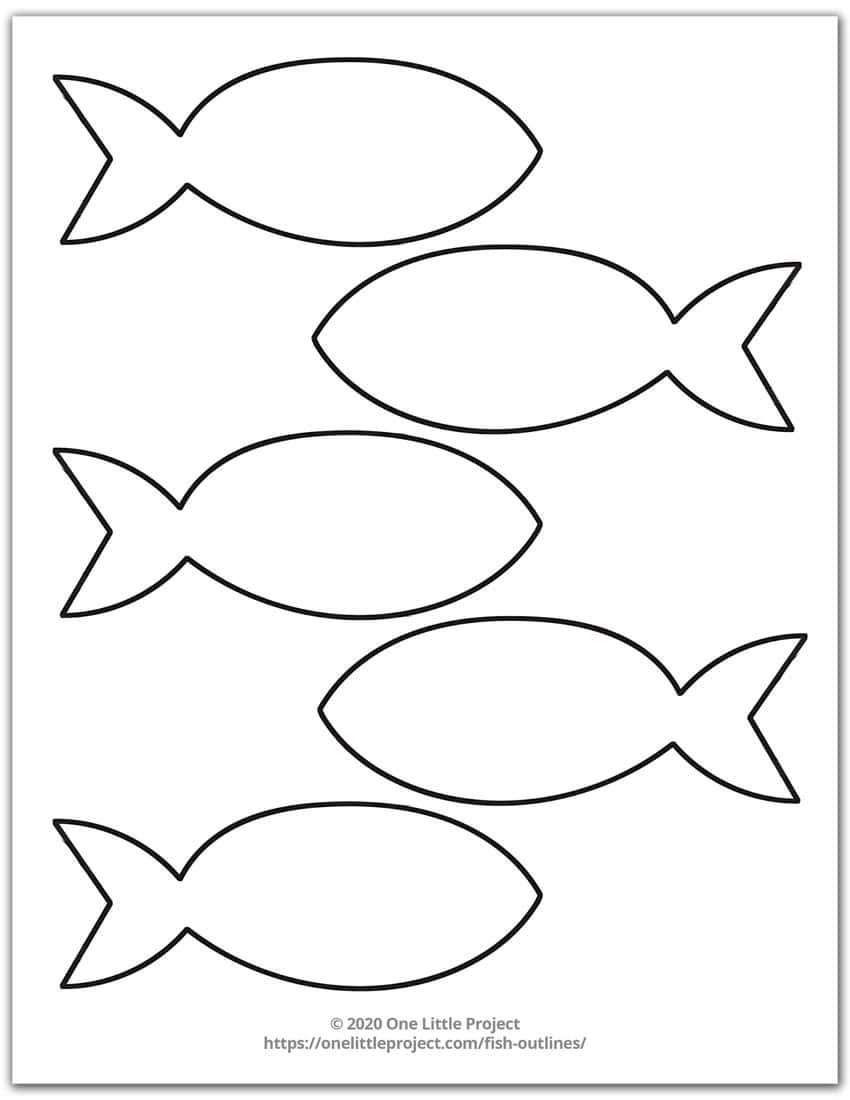 Free Printable Fish Outline Pages Fish Templates One Little Project
