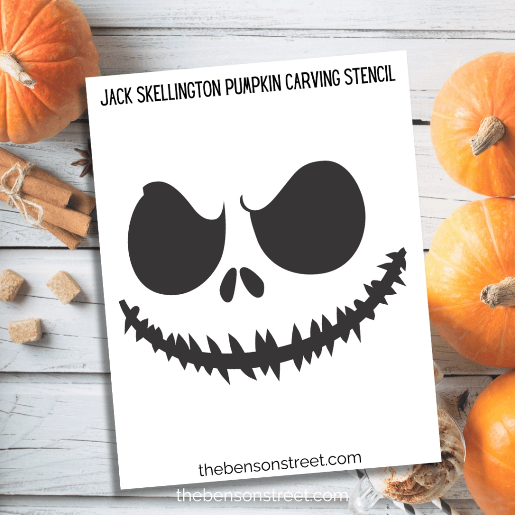 Free Printable Jack Skellington Pumpkin Stencil For Carving The Benson Street Free Printable Jack Skellington Pumpkin Stencil For Carving The Benson Street