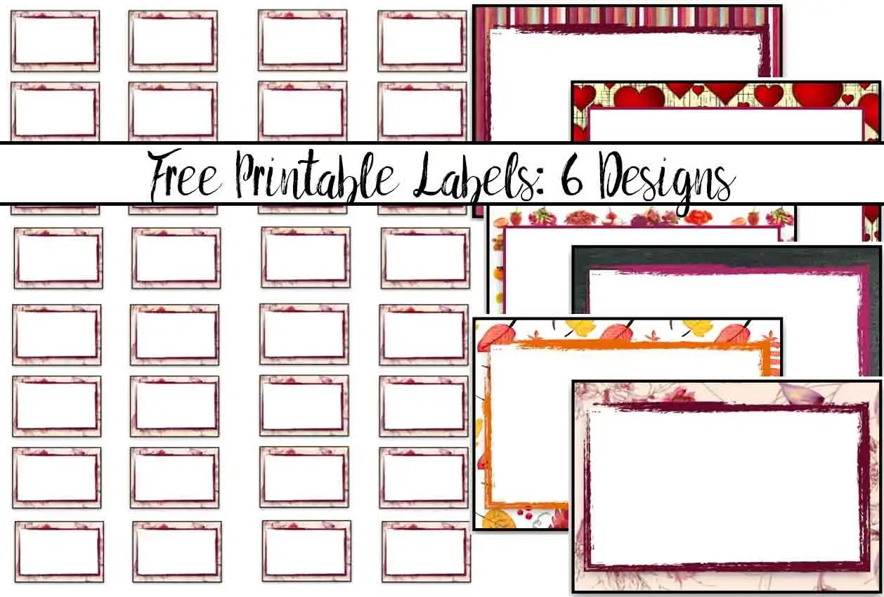 Free Printable Labels 6 Different Designs