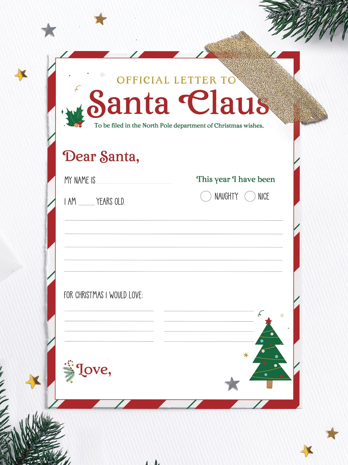 Free Santa Letter Template Printable Free Santa Letter Template Printable