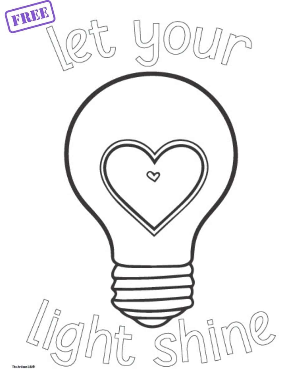 Free Printable Light Bulb Coloring Pages The Artisan Life