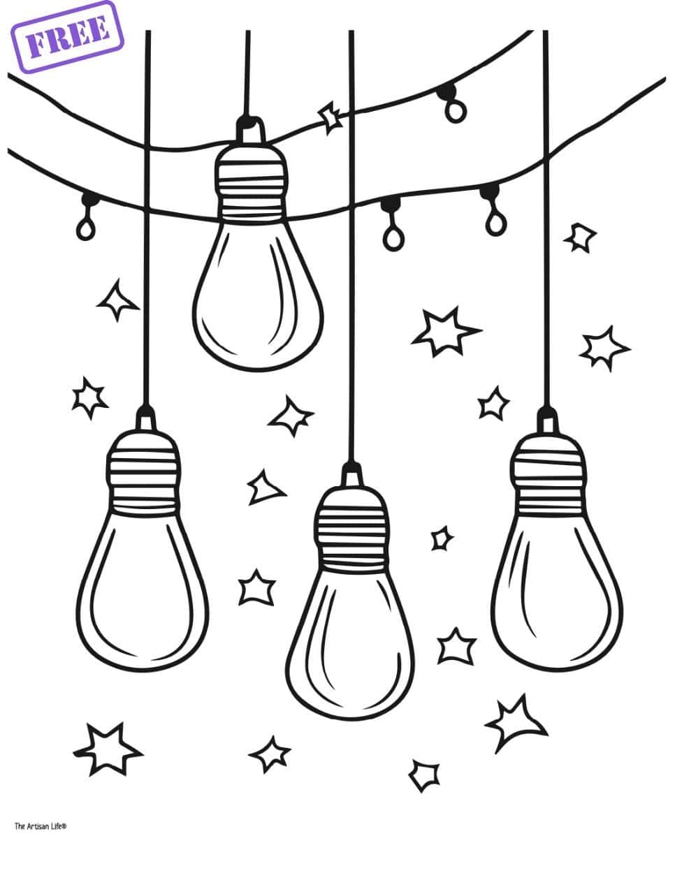 Free Printable Light Bulb Coloring Pages The Artisan Life