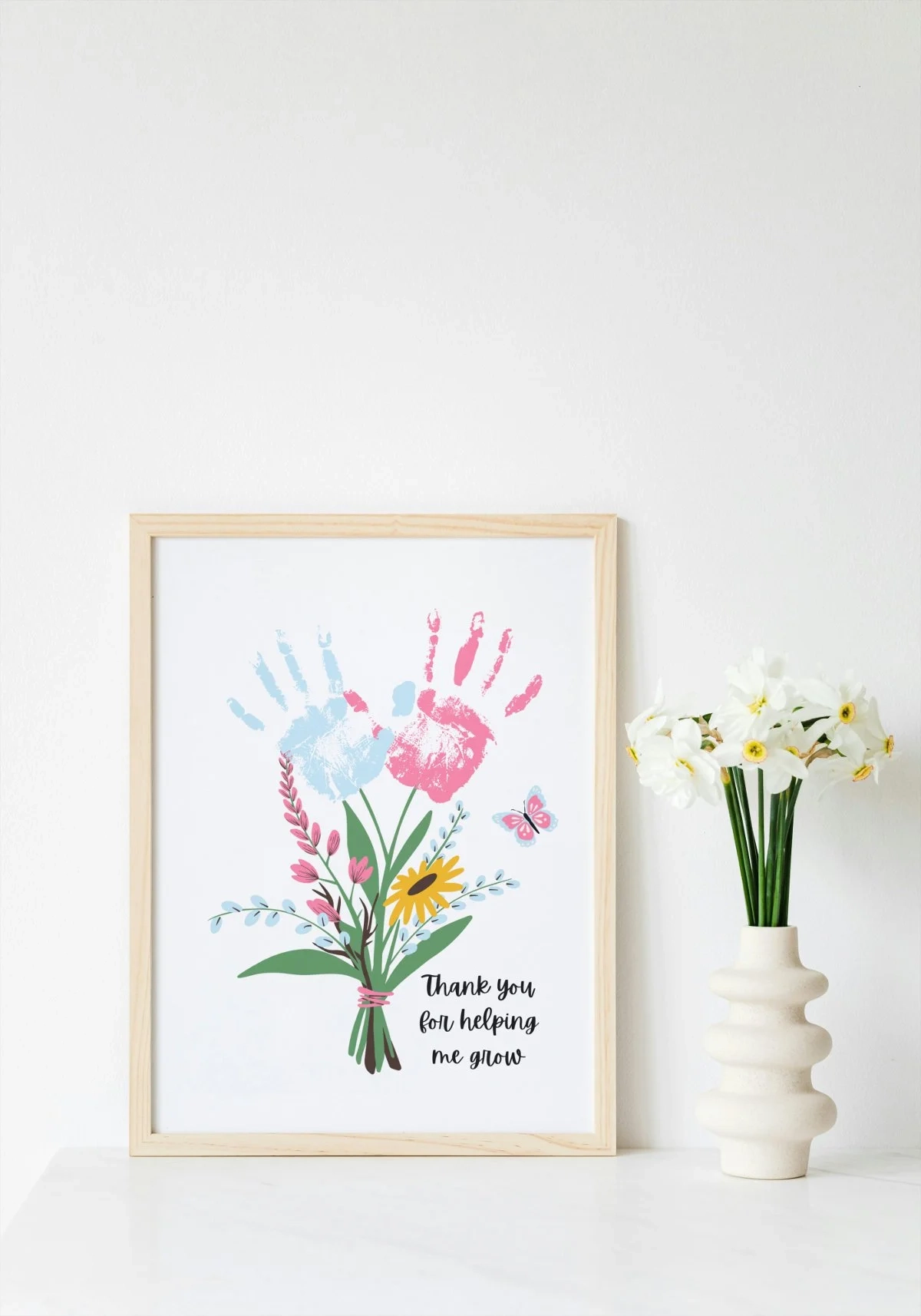 Free Printable Handprint Flower Bouquet Template Free Printable Handprint Flower Bouquet Template