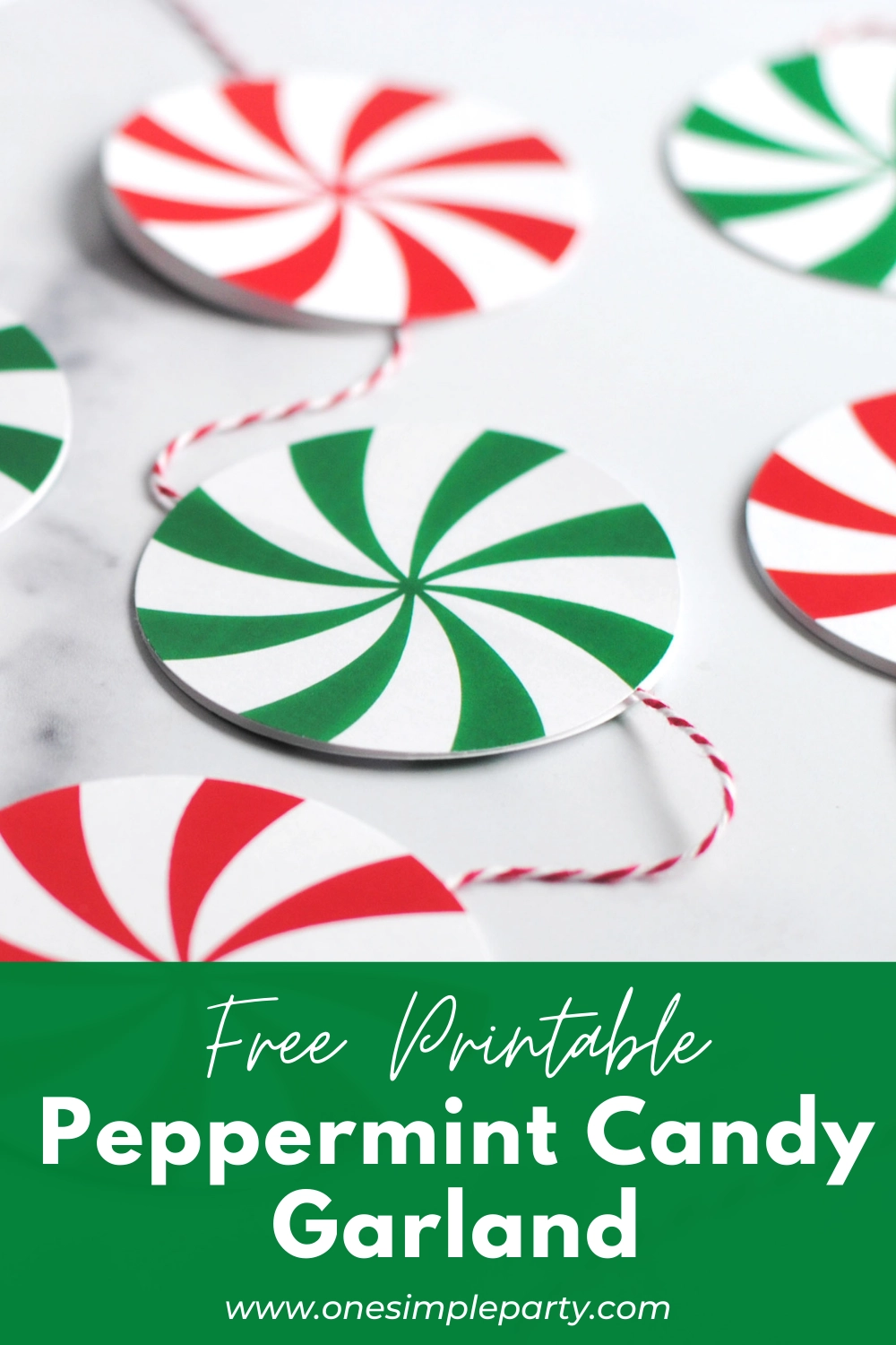 Free Printable Peppermint Candy Garland 
