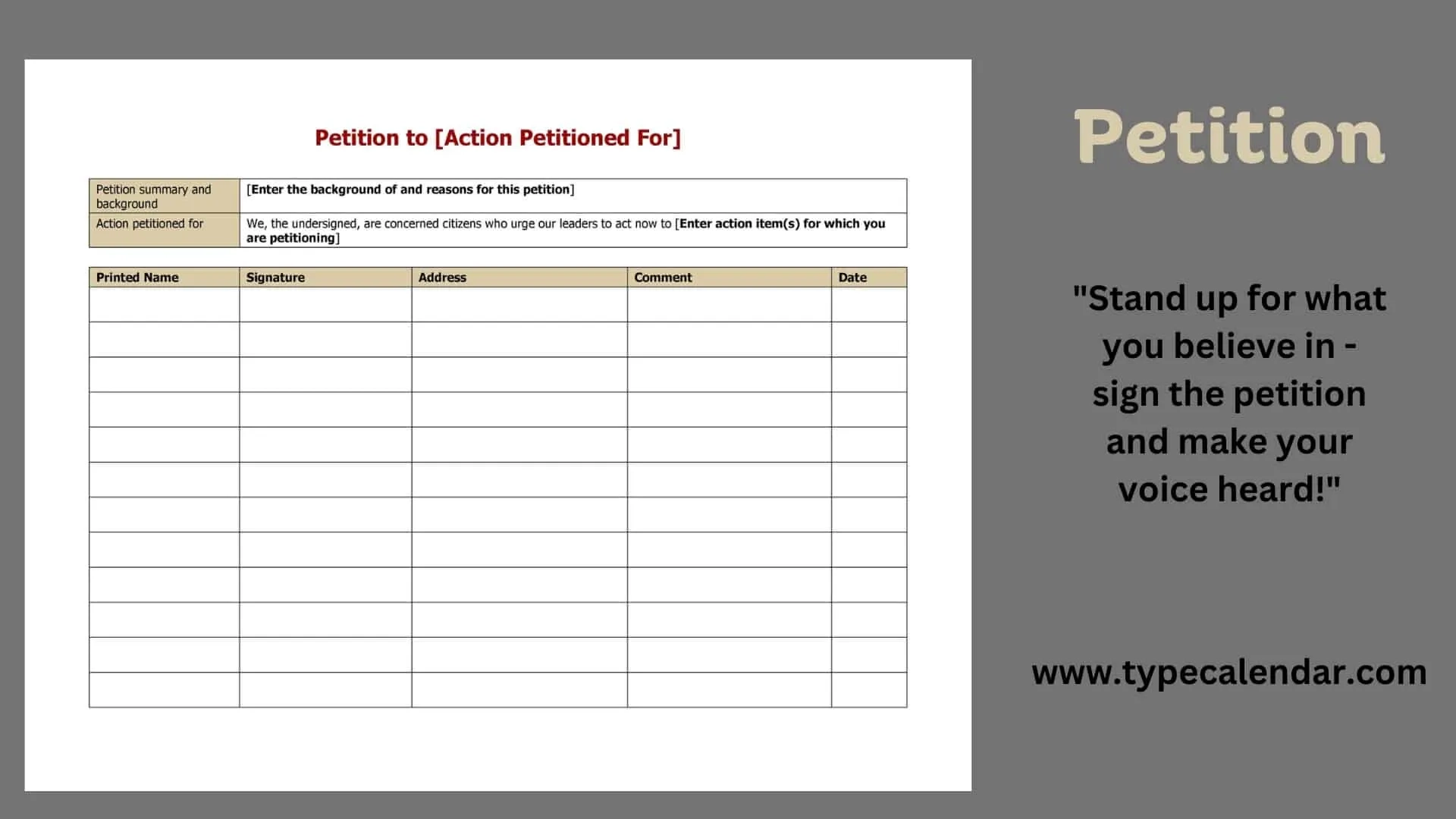 Free Printable Petition Templates Word PDF Google Docs Forms Free Printable Petition Templates Word PDF Google Docs Forms