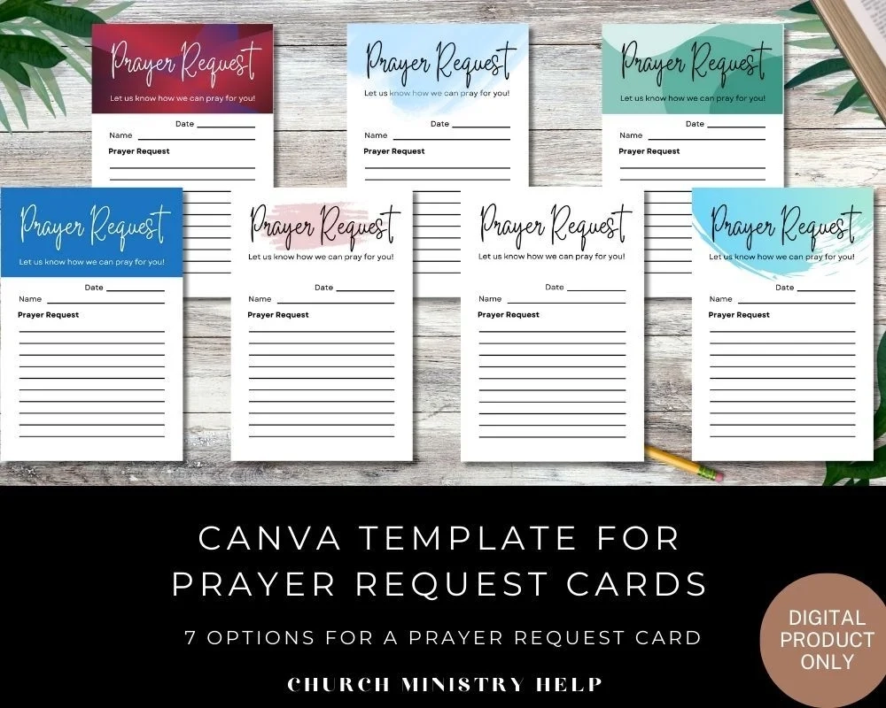 FREE Printable Prayer Request Card Templates For Canva
