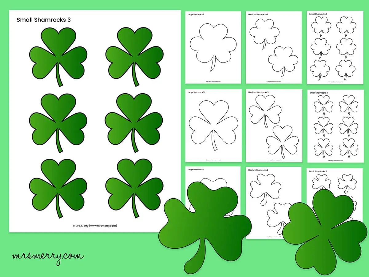 Free Printable Shamrock Templates For Crafts Mrs Merry