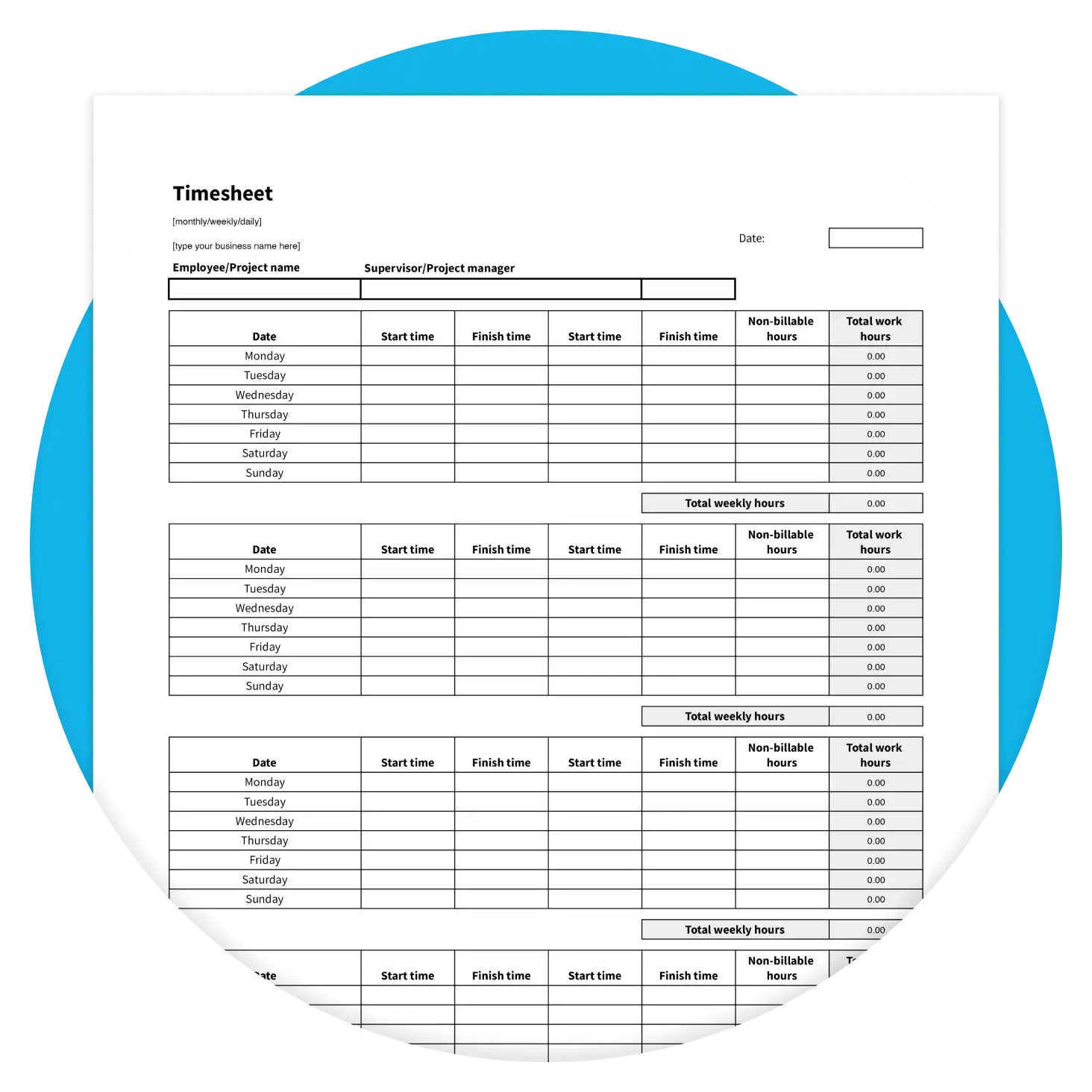 Free Printable Timesheet Template For Small Businesses Xero US