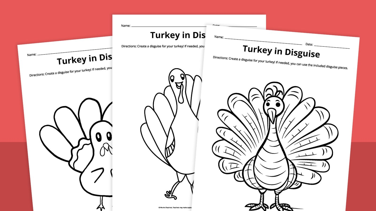 Free Printable Turkey Disguise Template