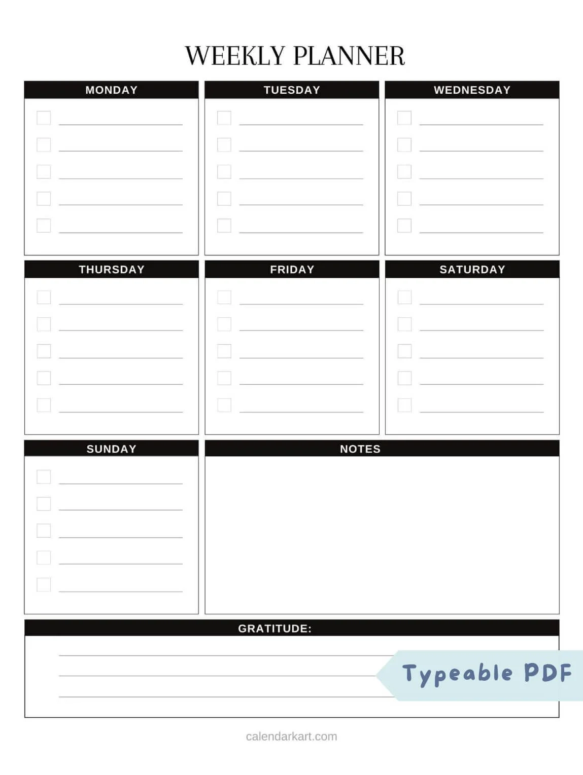 Weekly Schedule Template Printable Free
