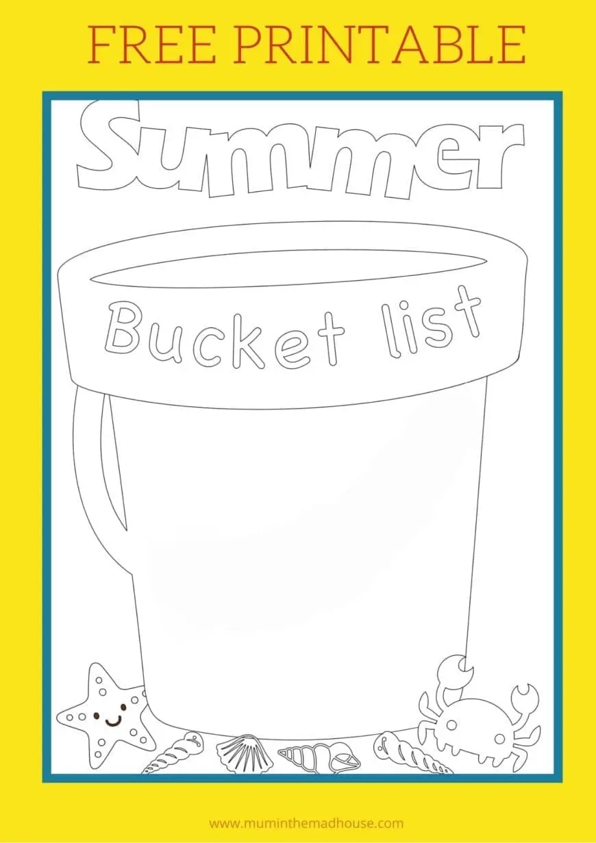 Free Printable Summer Bucket List Template
