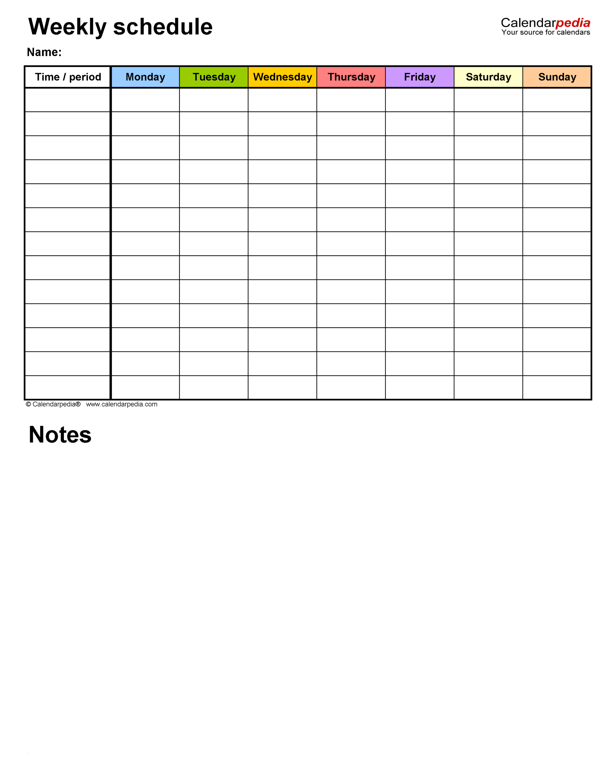 Free Weekly Schedules For PDF 24 Templates Free Weekly Schedules For PDF 24 Templates