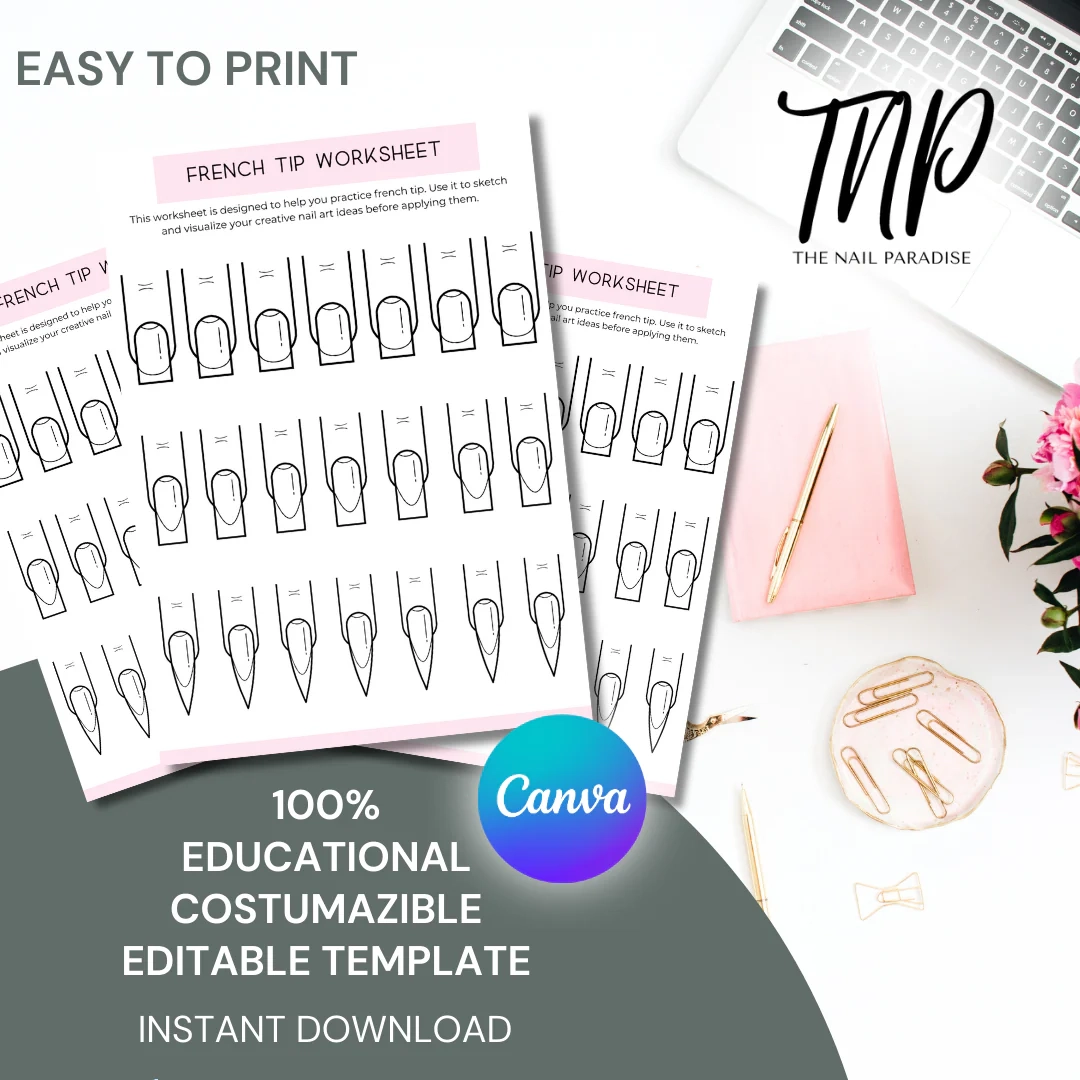 French Tip Worksheet The Nail Paradise French Tip Worksheet The Nail Paradise