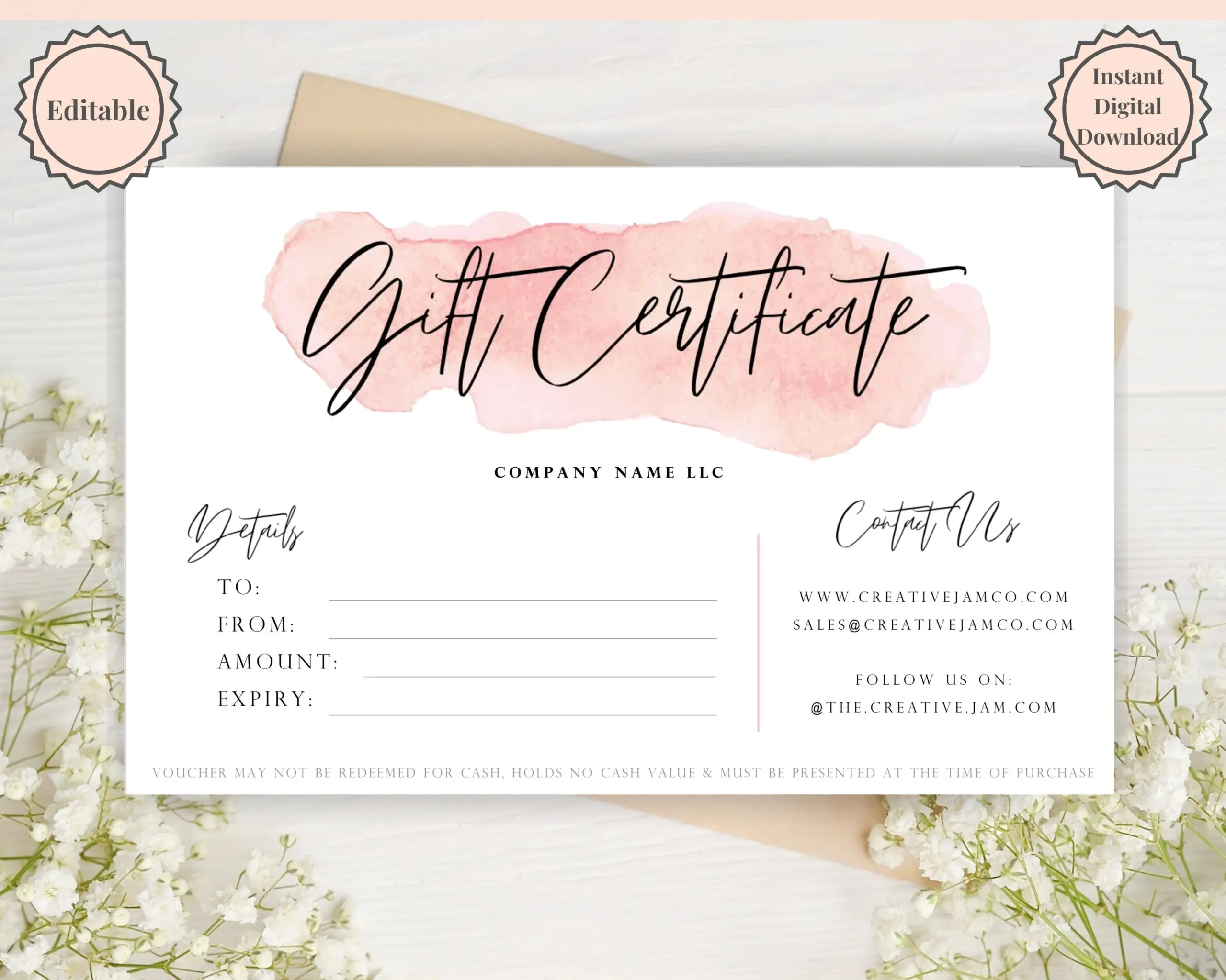 Gift Certificate Template Editable Gift Card Template Gift Voucher DIY Shop Voucher Template DIY Coupons For Last Minute Gift Editable Etsy