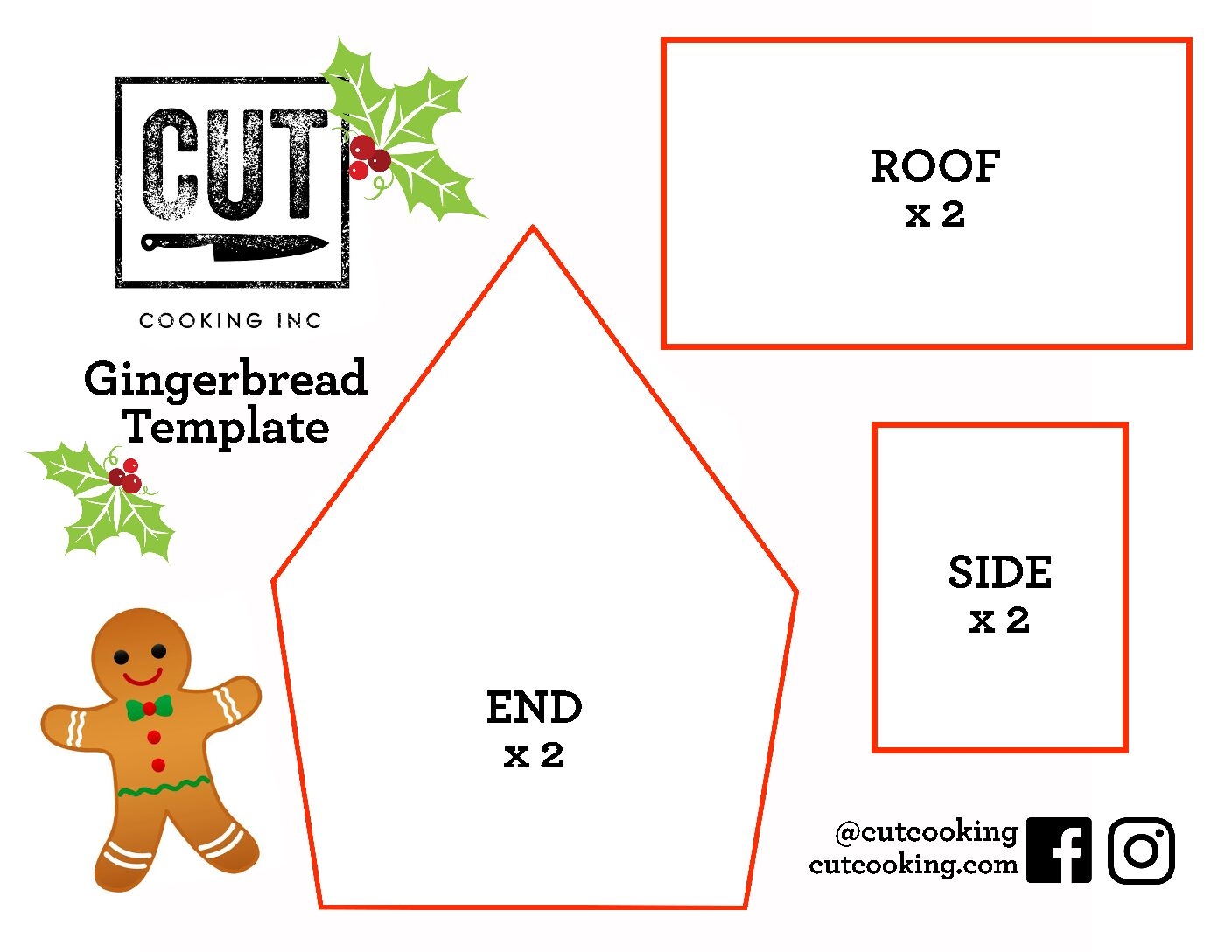 Free Gingerbread House Template Printable Free Gingerbread House Template Printable