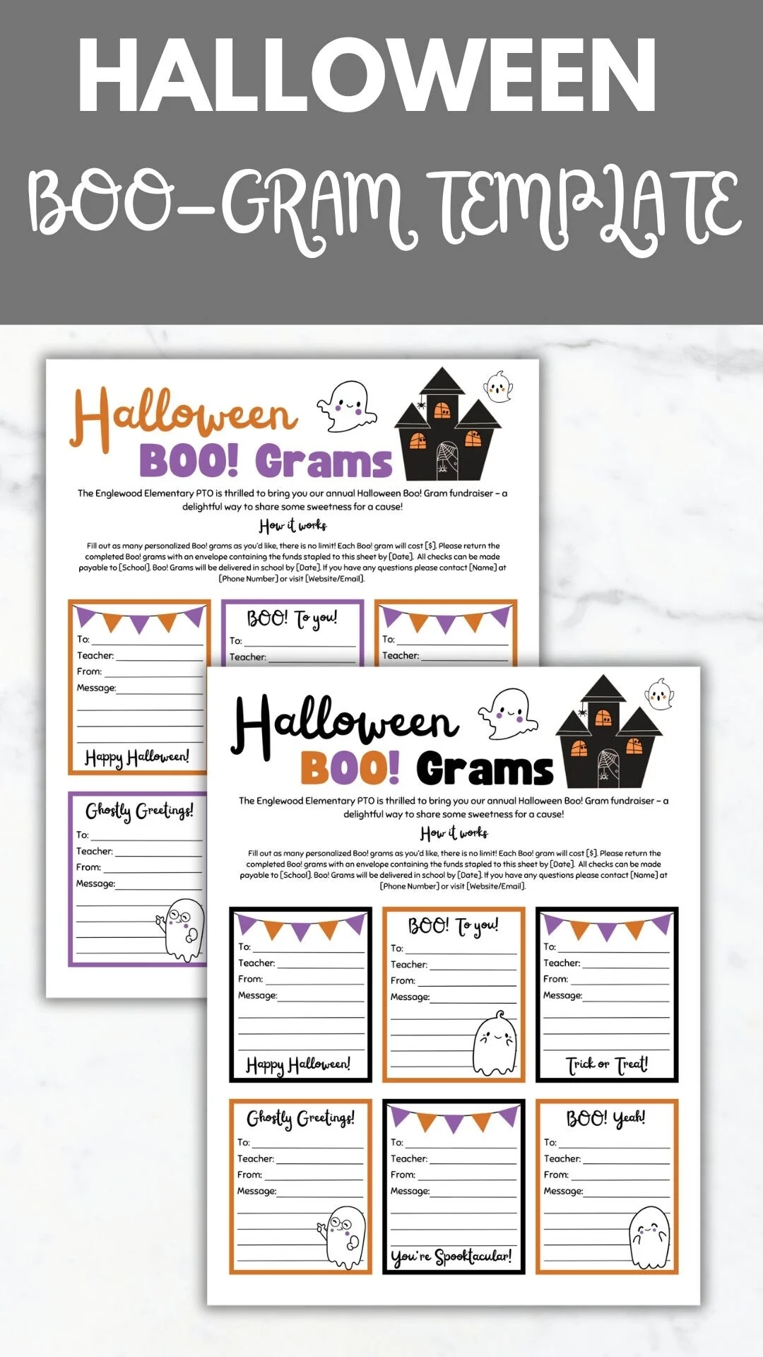 Halloween Candy Gram Flyer Template Halloween Boo Gram Printable Template My Life TML Design