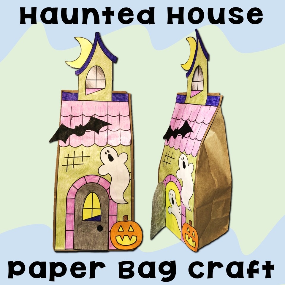 Halloween Haunted House Paper Bag Craft Activity Made By Teachers