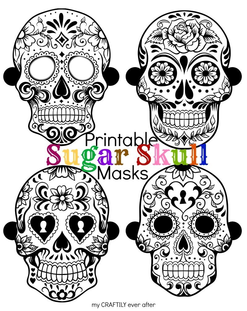 Halloween Printable Sugar Skull Masks See Vanessa Craft Halloween Printable Sugar Skull Masks See Vanessa Craft