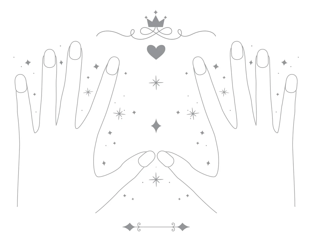 Hand With Nails Manicure Template To Color Etsy