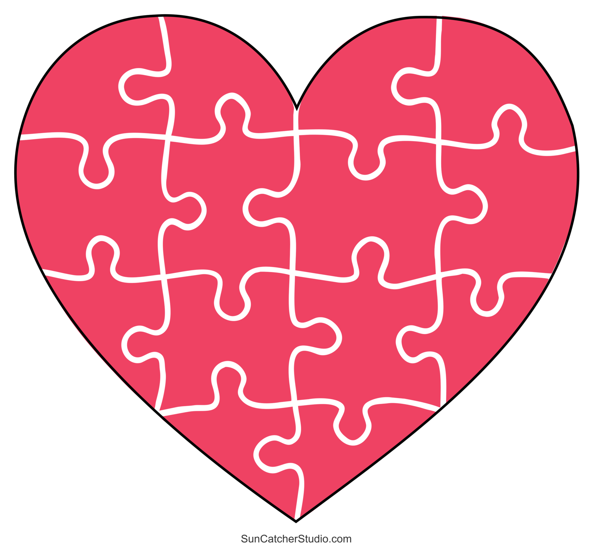 Free Printable Heart Puzzle Template
