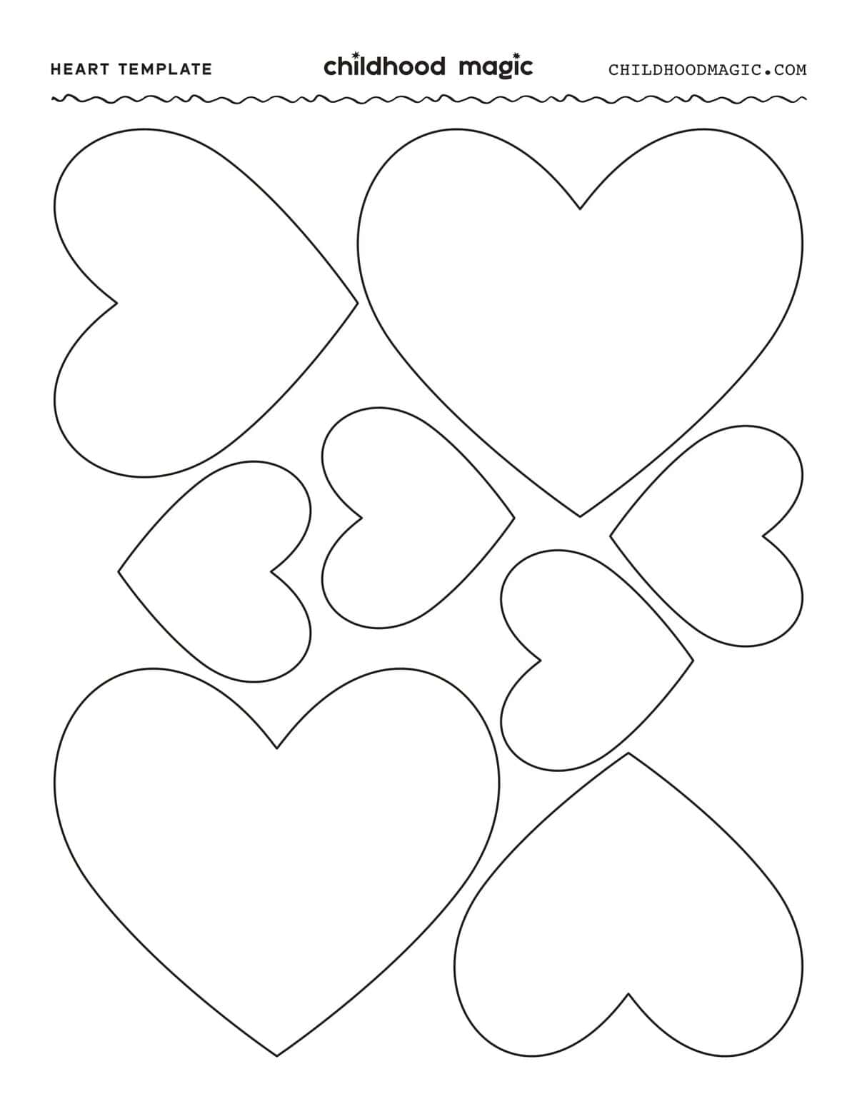 Heart Template Coloring Page Childhood Magic