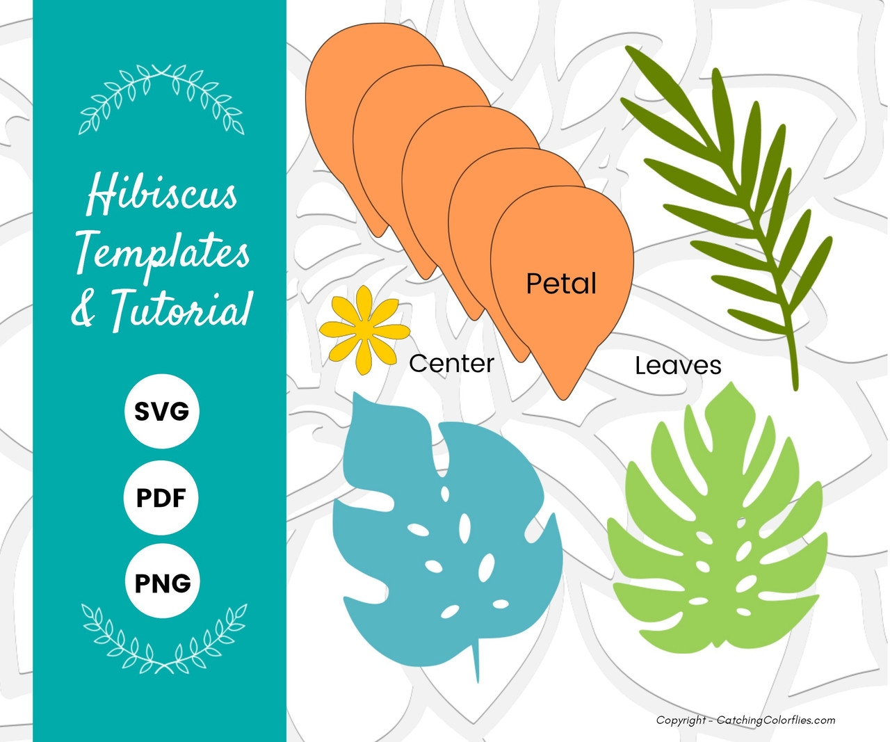 Hibiscus Crepe Flower Templates Catching Colorflies