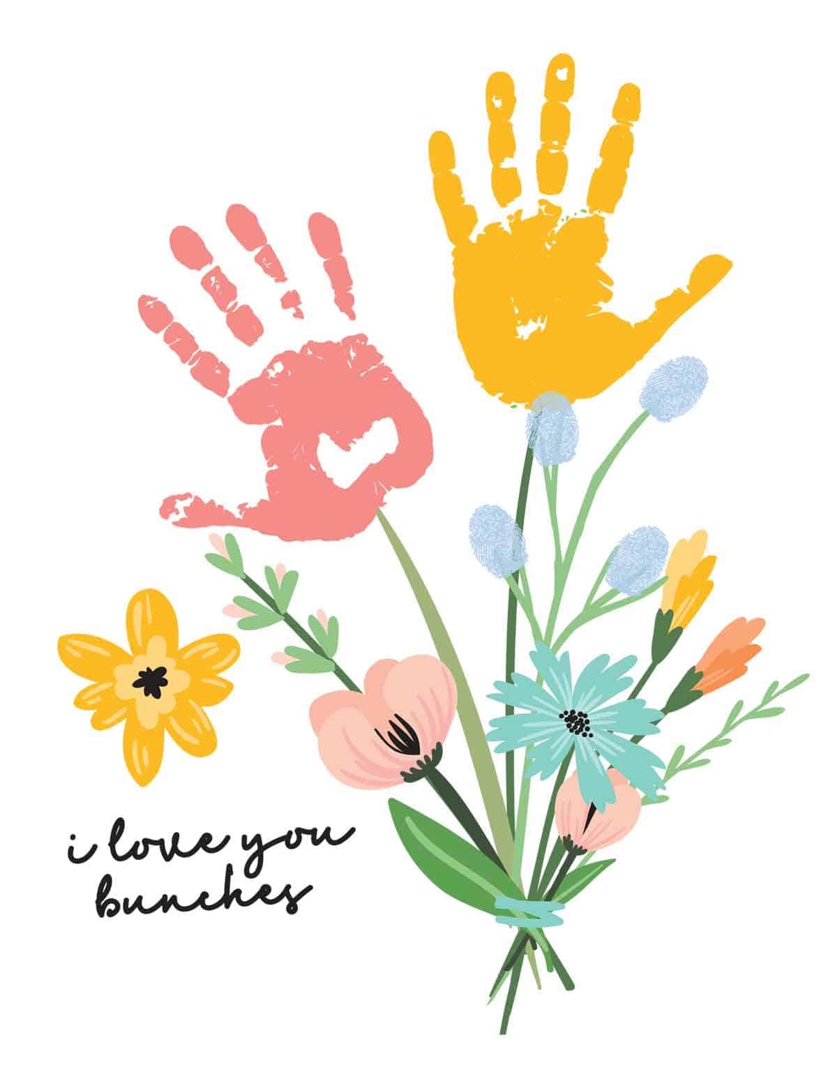 I Love You Bunches Flower Handprint Craft Skip To My Lou I Love You Bunches Flower Handprint Craft Skip To My Lou