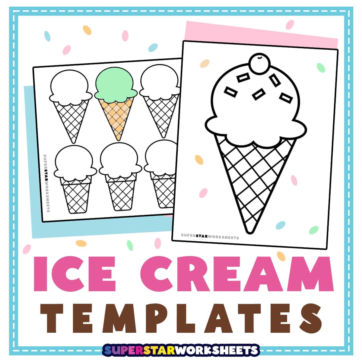 Ice Cream Cone Template Superstar Worksheets Ice Cream Cone Template Superstar Worksheets
