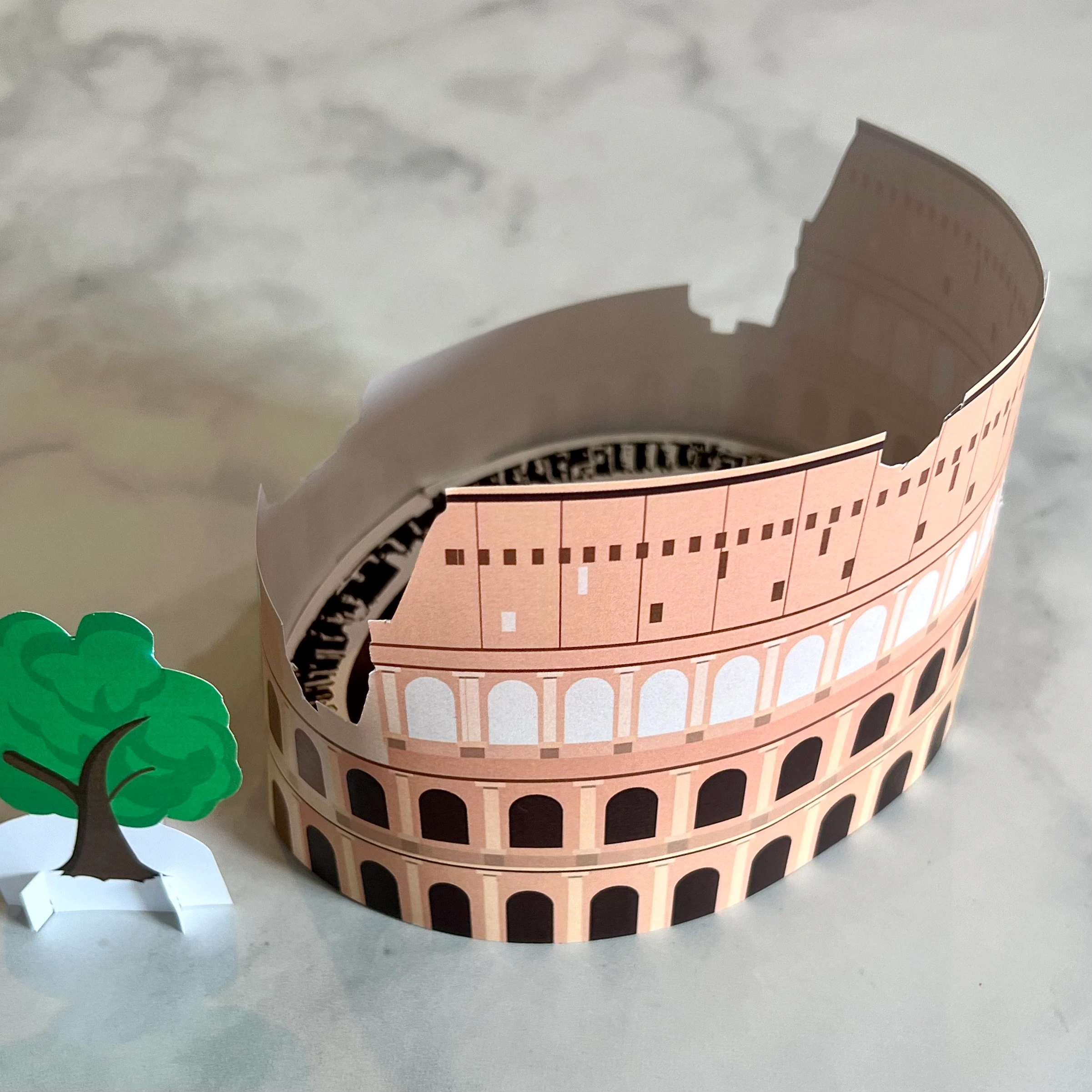 Italy Italian Printable 3D Paper Model Diorama Europe Landmark Roman Colosseum Display Etsy Finland