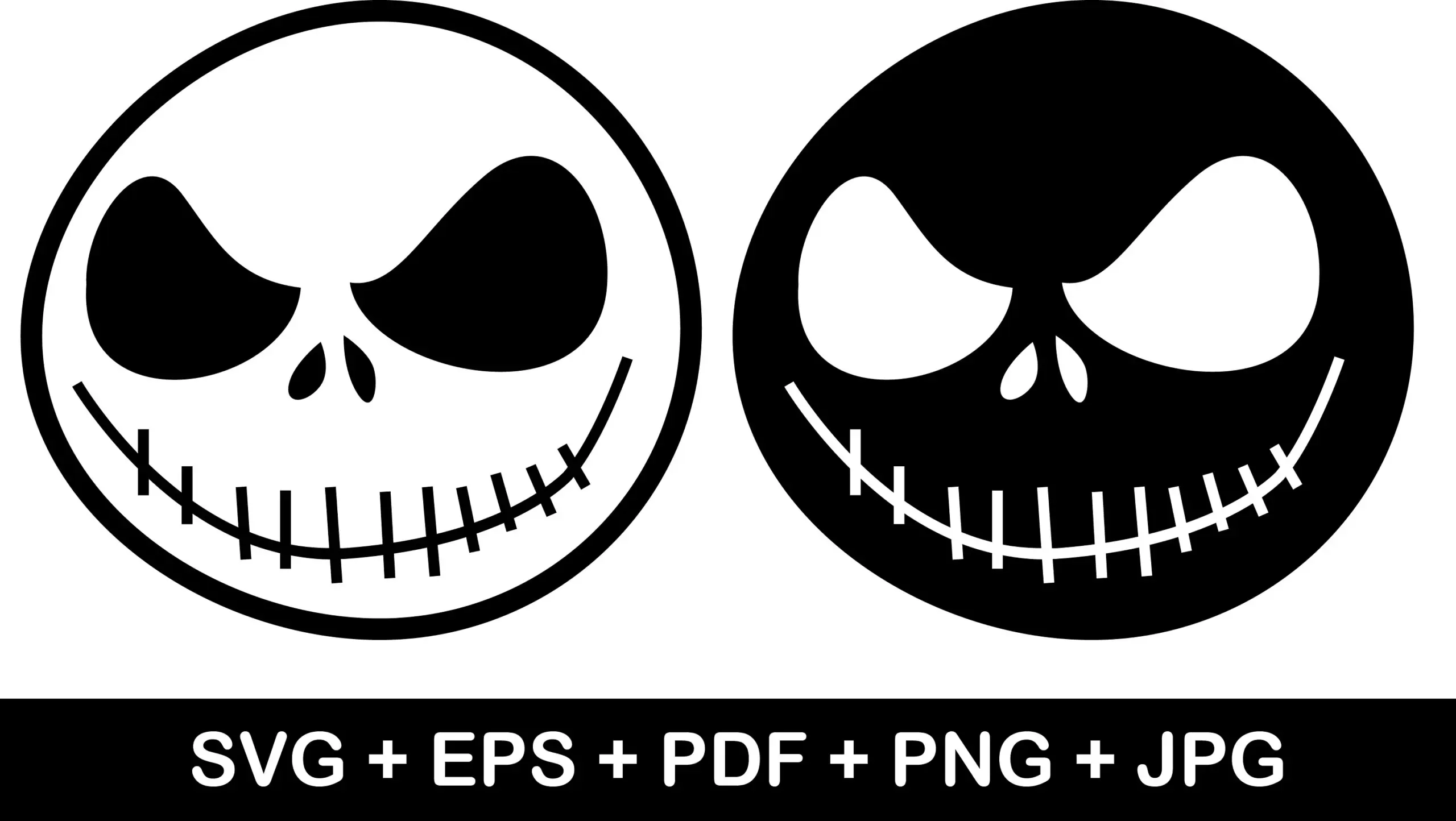Jack Skellington Face SVG Nightmare Before Christmas Clipart digital Download Etsy