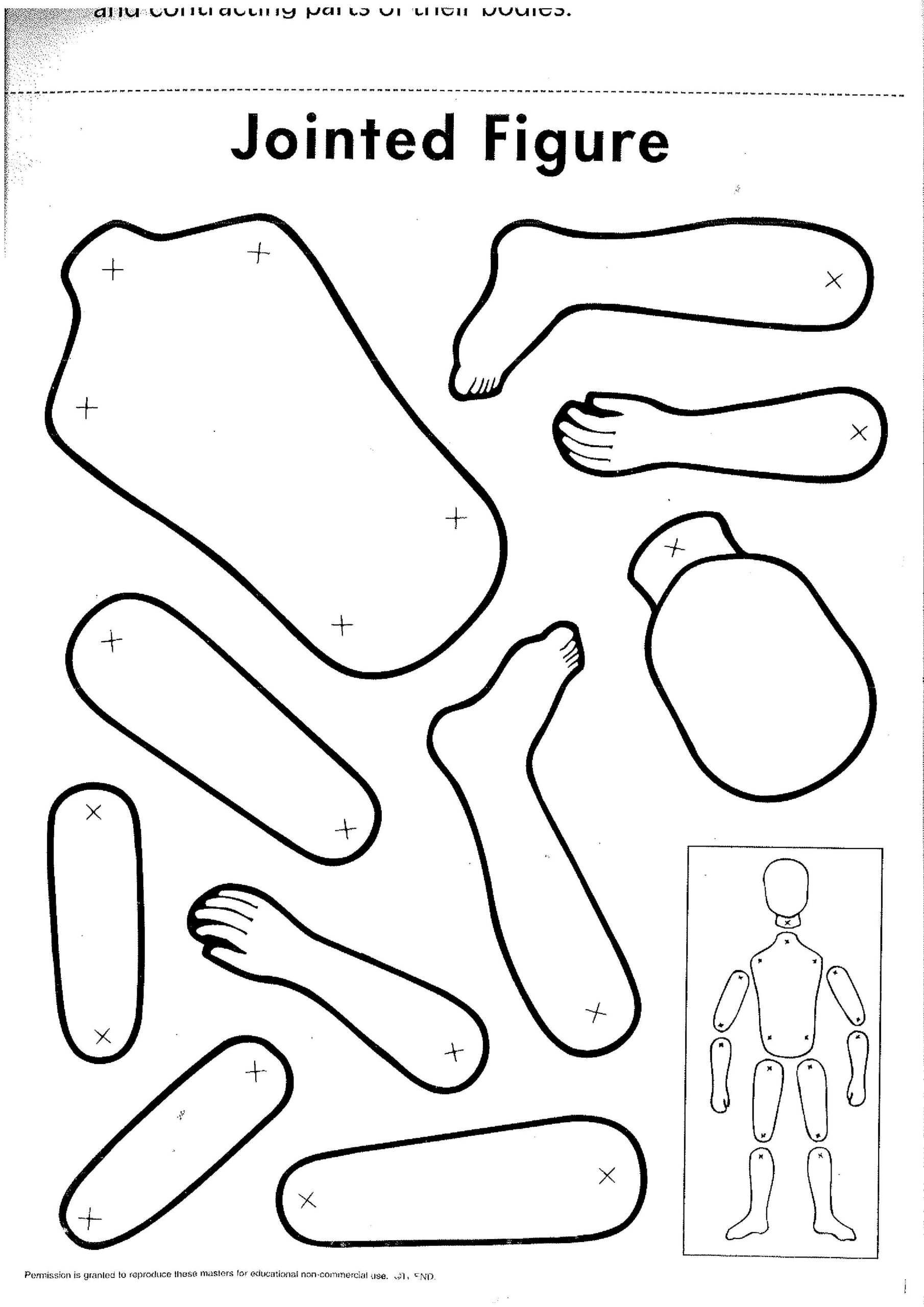 Jointed Figure Paper Puppets Paper Doll Template Paper Dolls