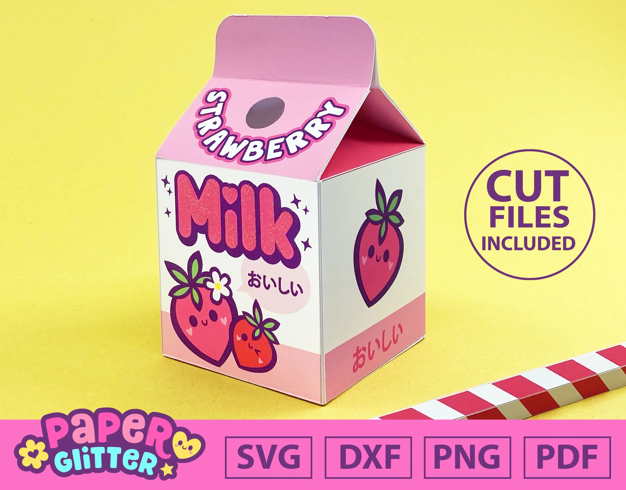 Printable Kawaii Milk Box Template Printable Kawaii Milk Box Template