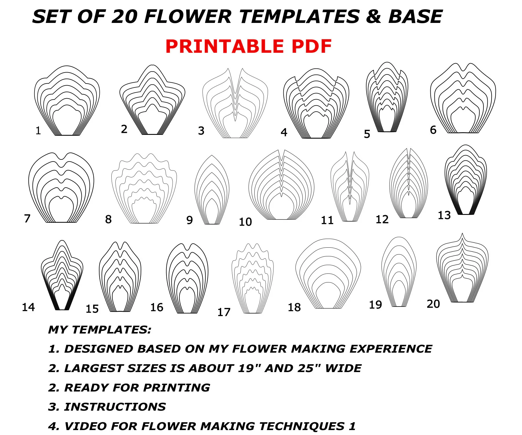 Large Paper Flower Printable Paper Flower Templates Giant Paper Flower PDF Templates Huge Paper Flower Pattern Paper Flower Petals Etsy Sweden