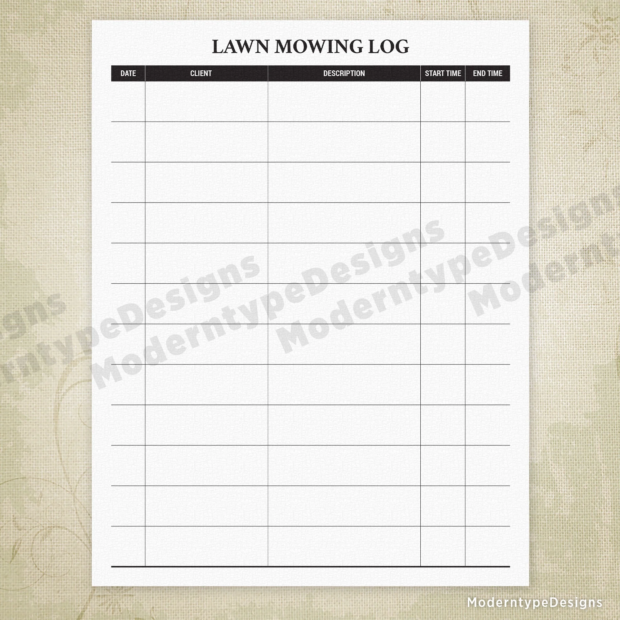 Printable Weekly Lawn Mowing Schedule Template Printable Weekly Lawn Mowing Schedule Template