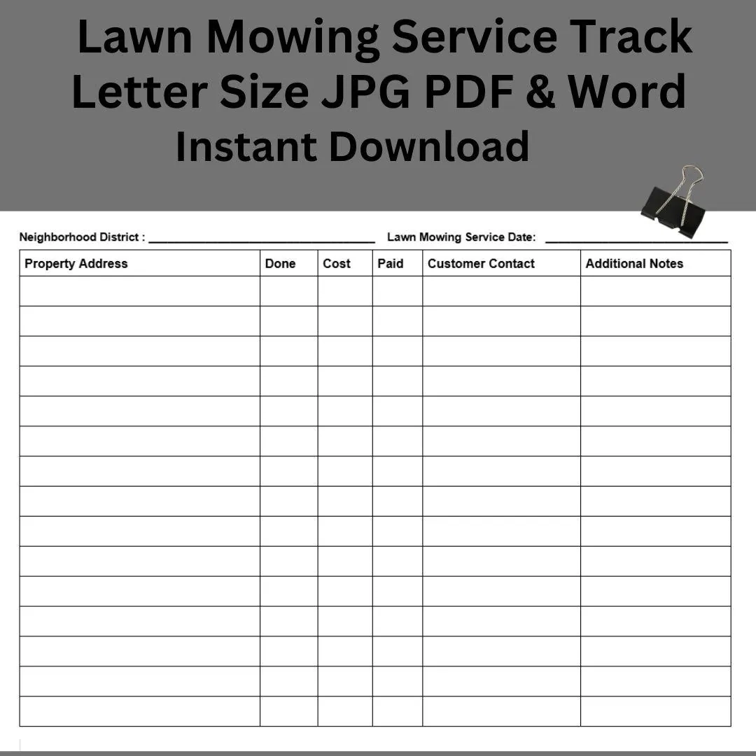 Lawn Mowing Service Log Lawn Mowing Schedule Templates For Multiple Properties Instant Download Mowing Template In PDF Word And JPG Etsy Lawn Mowing Service Log Lawn Mowing Schedule Templates For Multiple Properties Instant Download Mowing Template In PDF Word And JPG Etsy