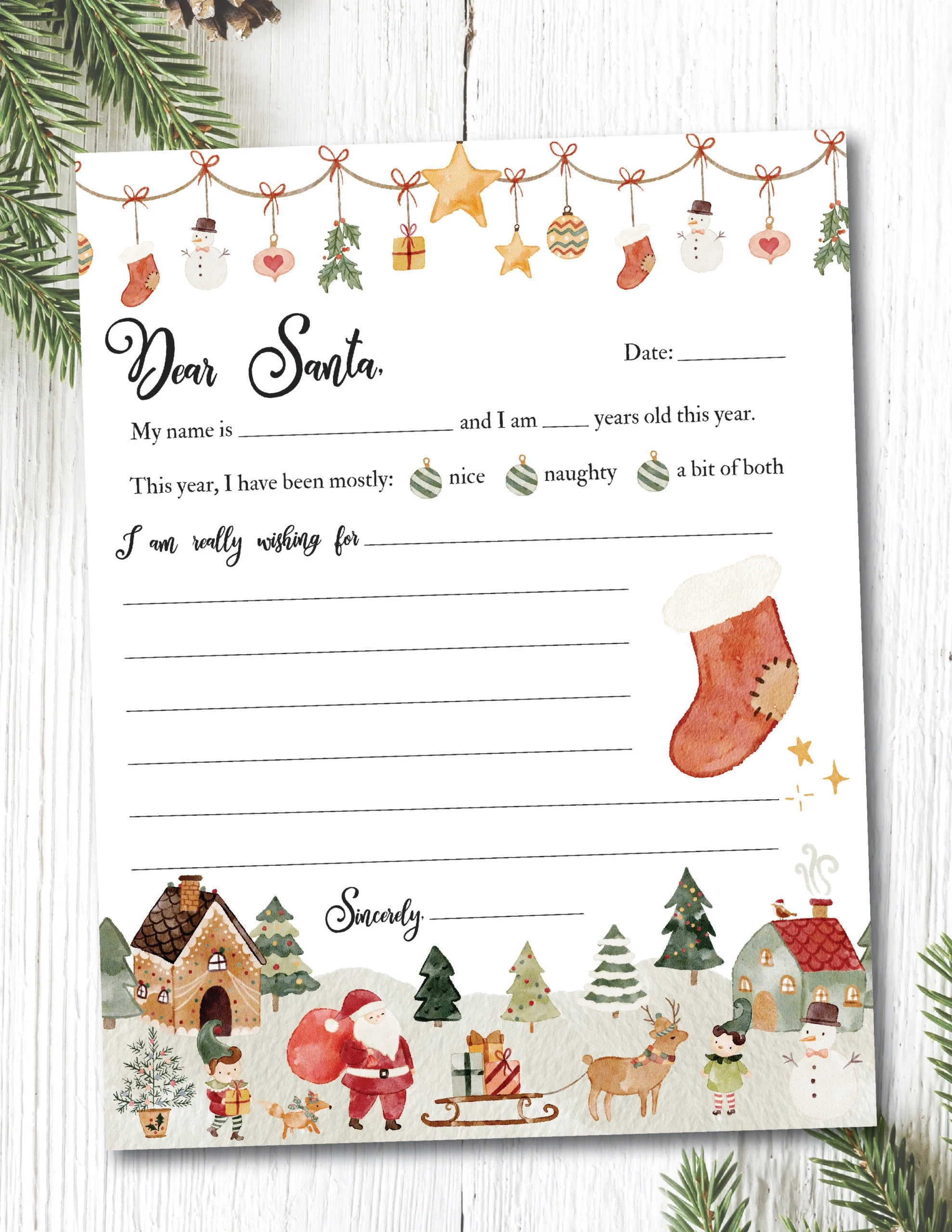Free Printable Letter To Santa Template