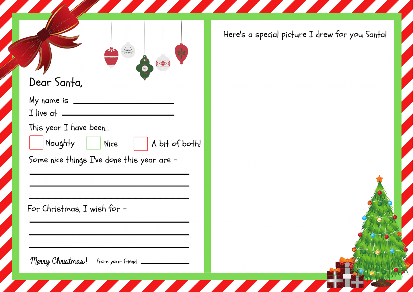 Free Printable Santa Letter Template