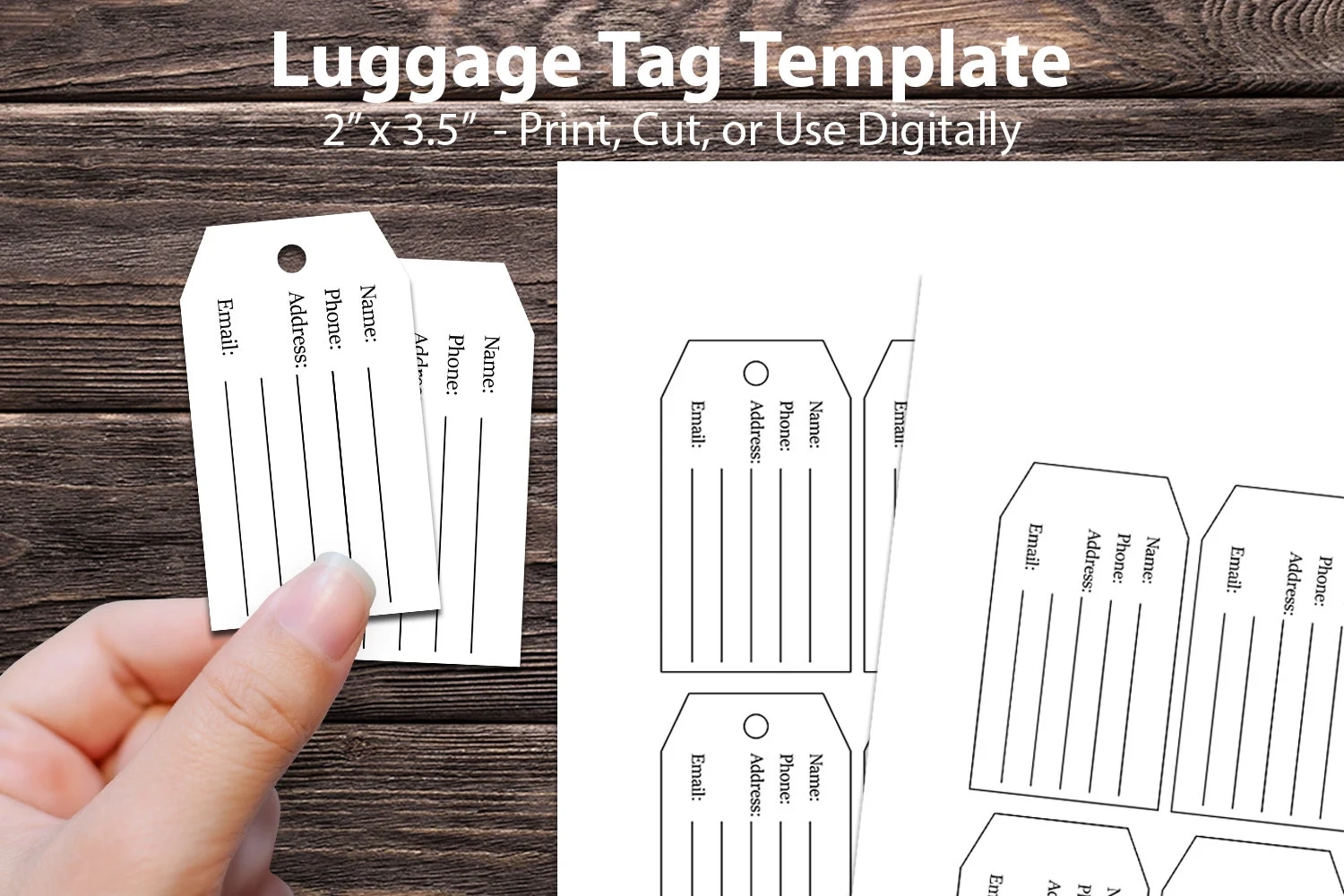 Luggage Tag Template Create Your Own Luggage Tags For Travel Printable Luggage Tags Editable Luggage Tags Blank Luggage Tag Etsy