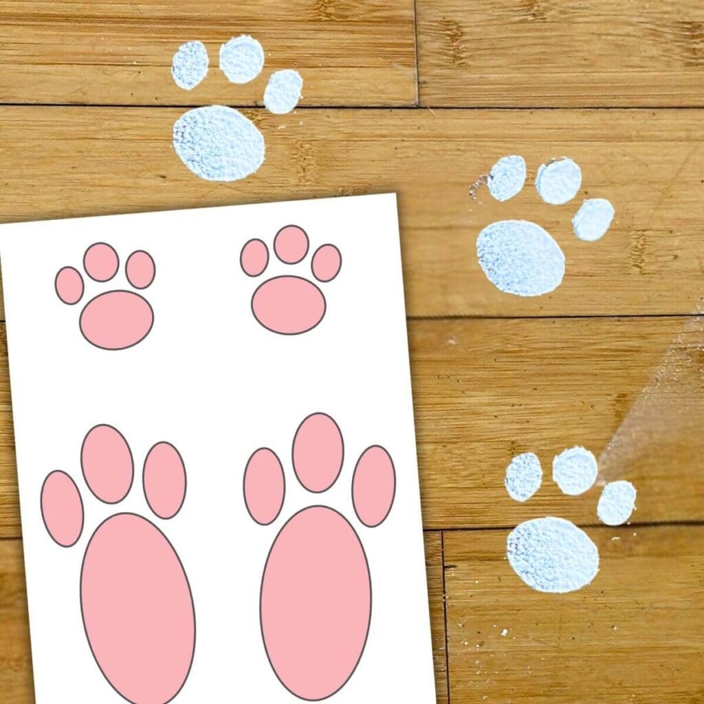 Make These Easter Bunny Footprints With Free Template And Flour The Savvy Sparrow