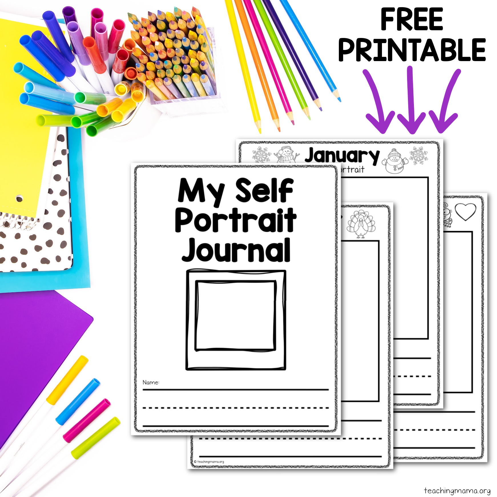 Free Printable Self Portrait Template Preschool