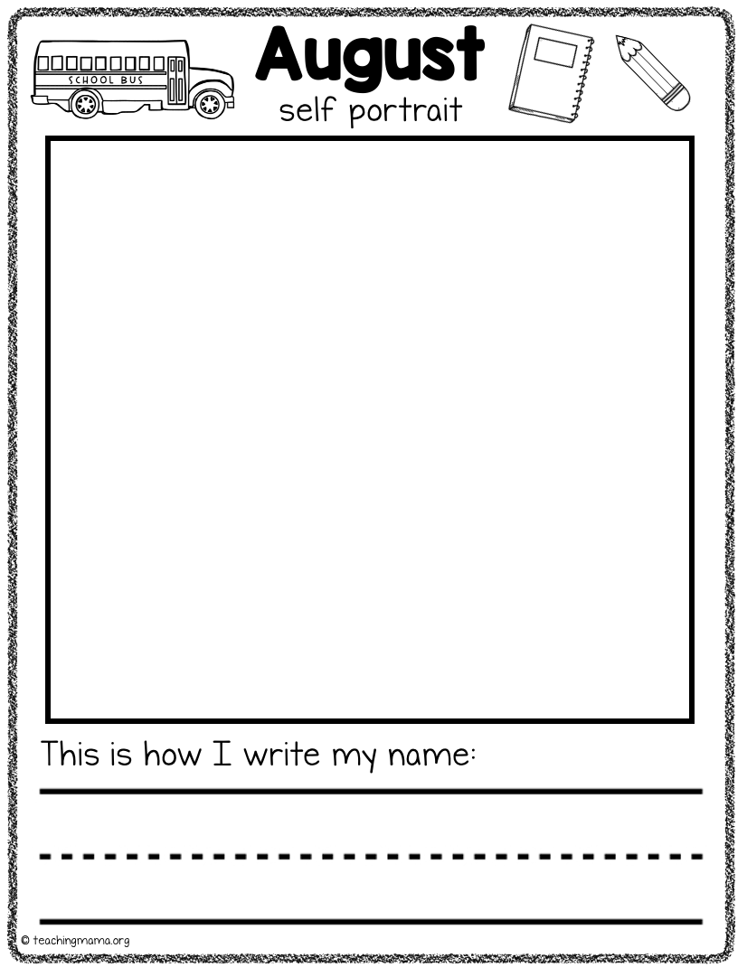 Monthly Self Portrait Journal Free Printable Teaching Mama