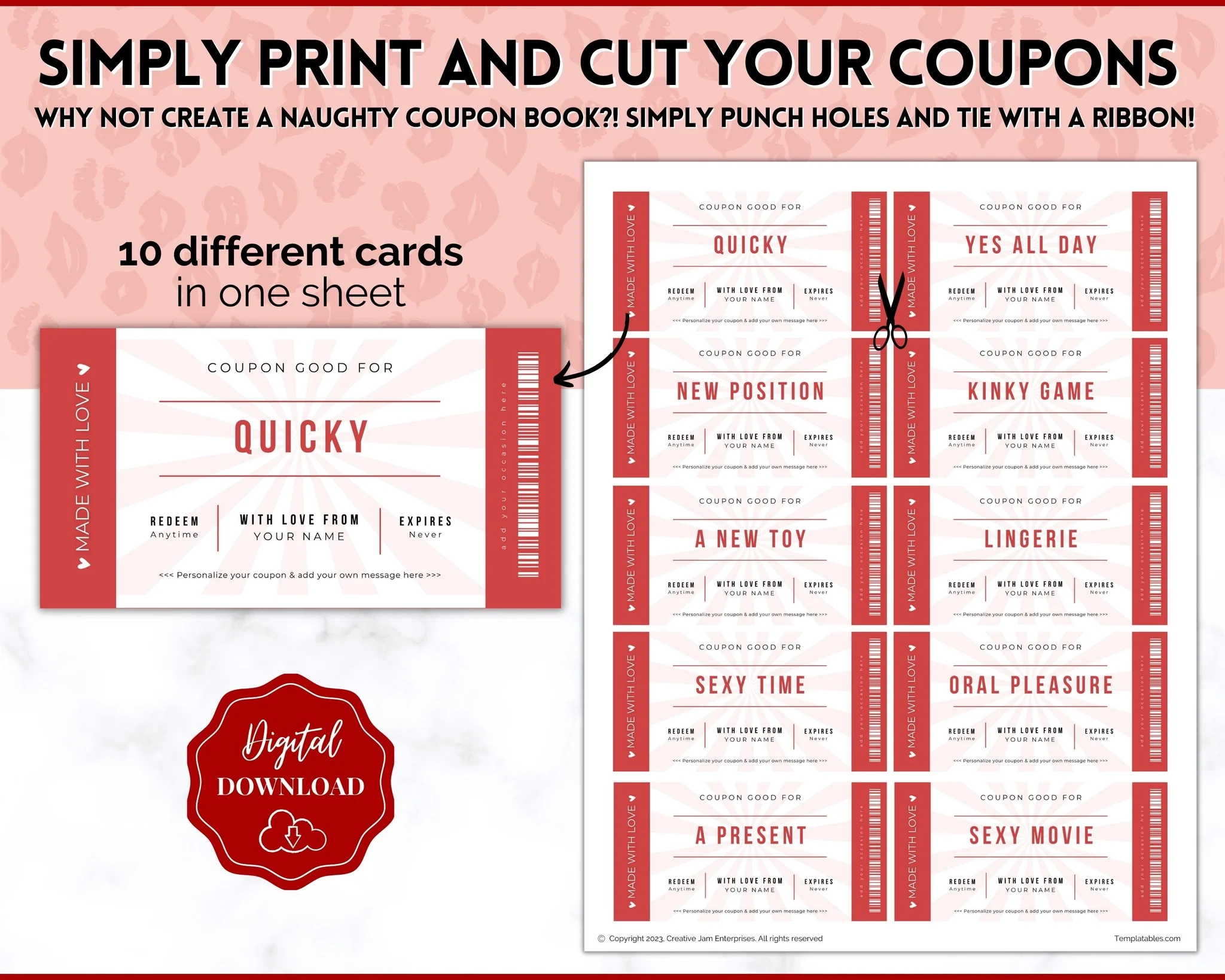 Template Printable Dirty Coupons For Boyfriend