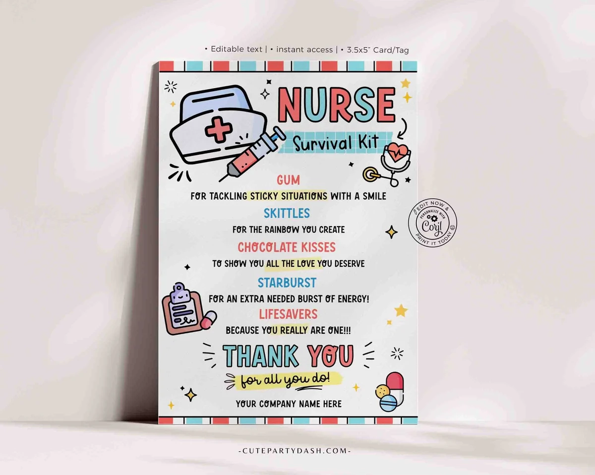 Free Printable Nursing Survival Kit Template Free Printable Nursing Survival Kit Template