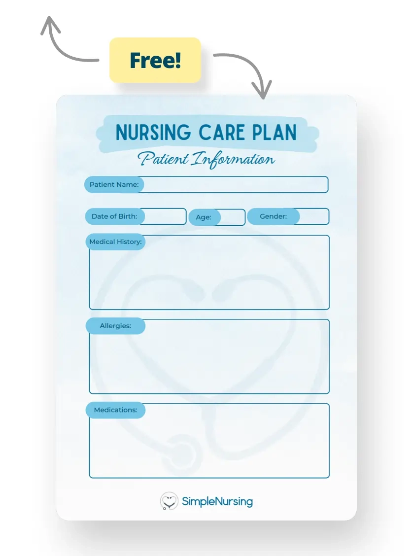 Nursing Care Plan Template With Printable PDF