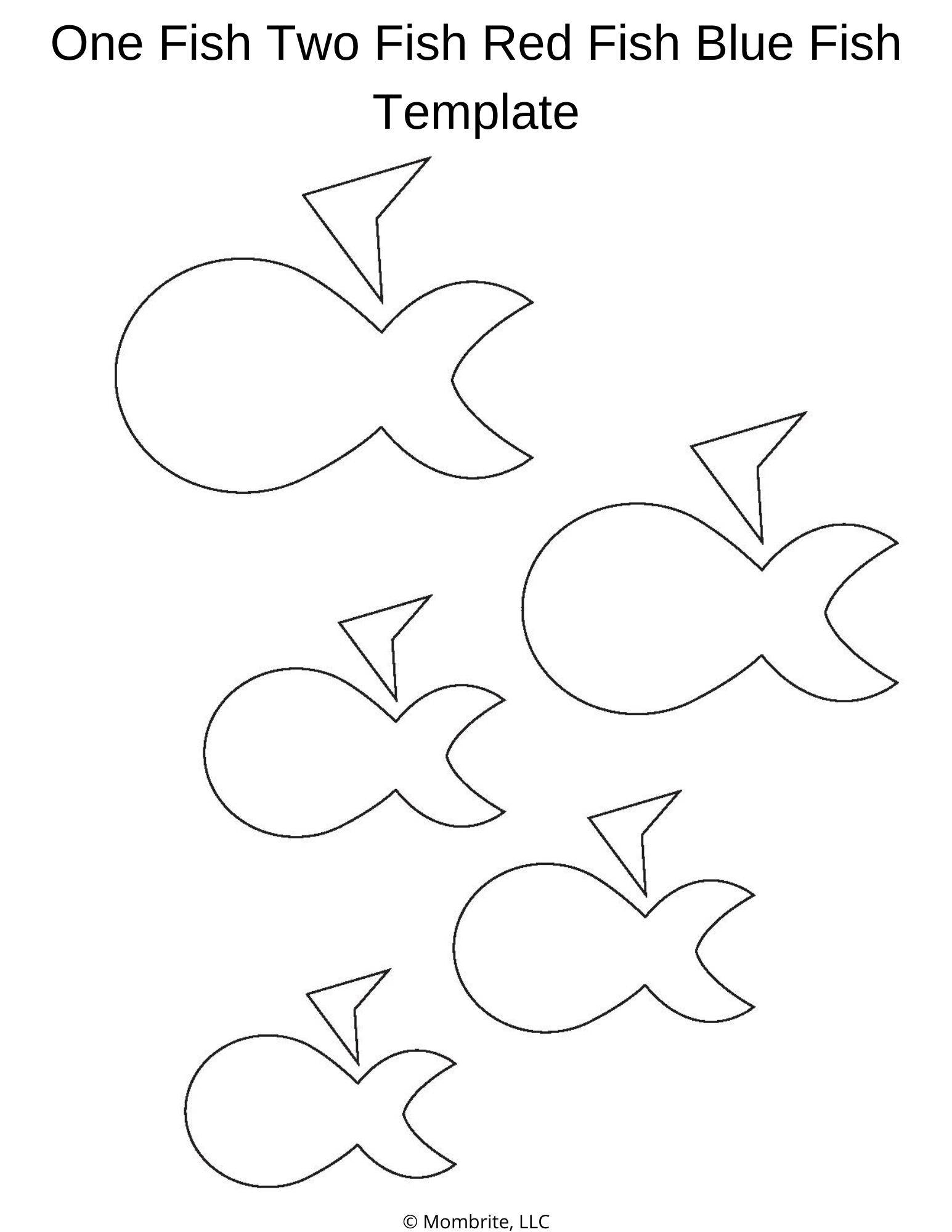 One Fish Two Fish Red Fish Blue Fish Dr Seuss Craft Free Template 