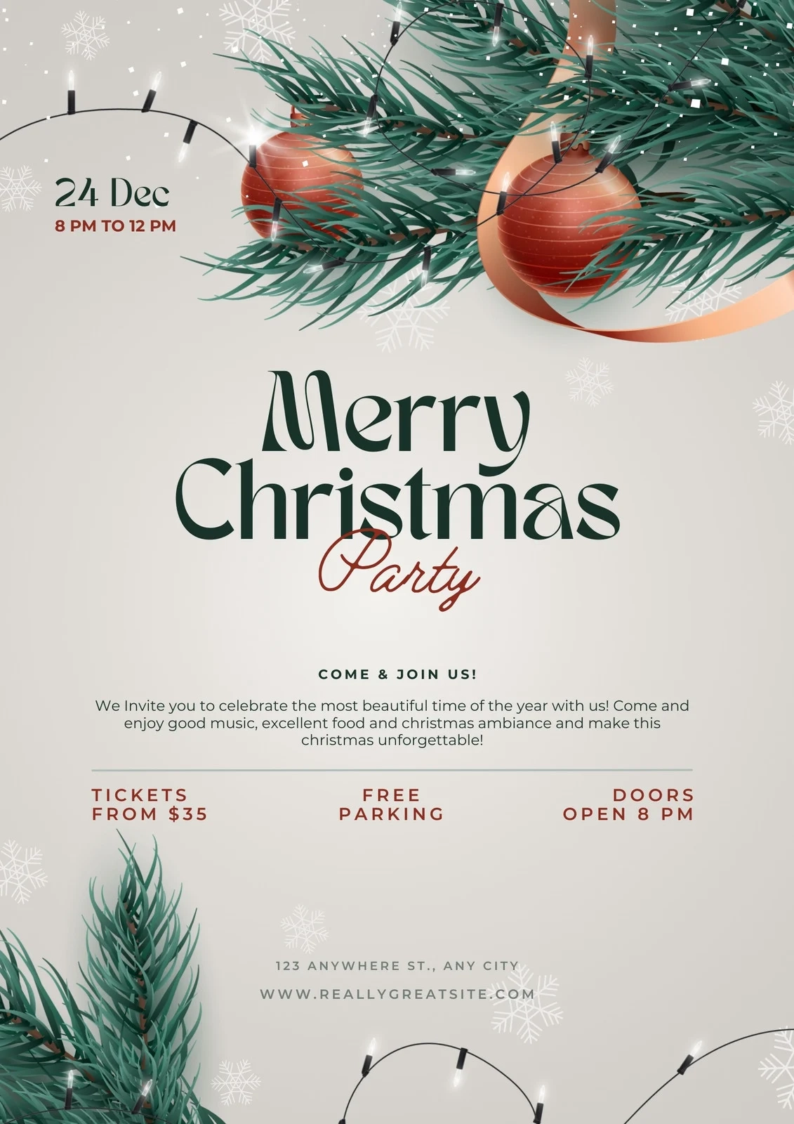 Free Printable Christmas Party Flyer Templates