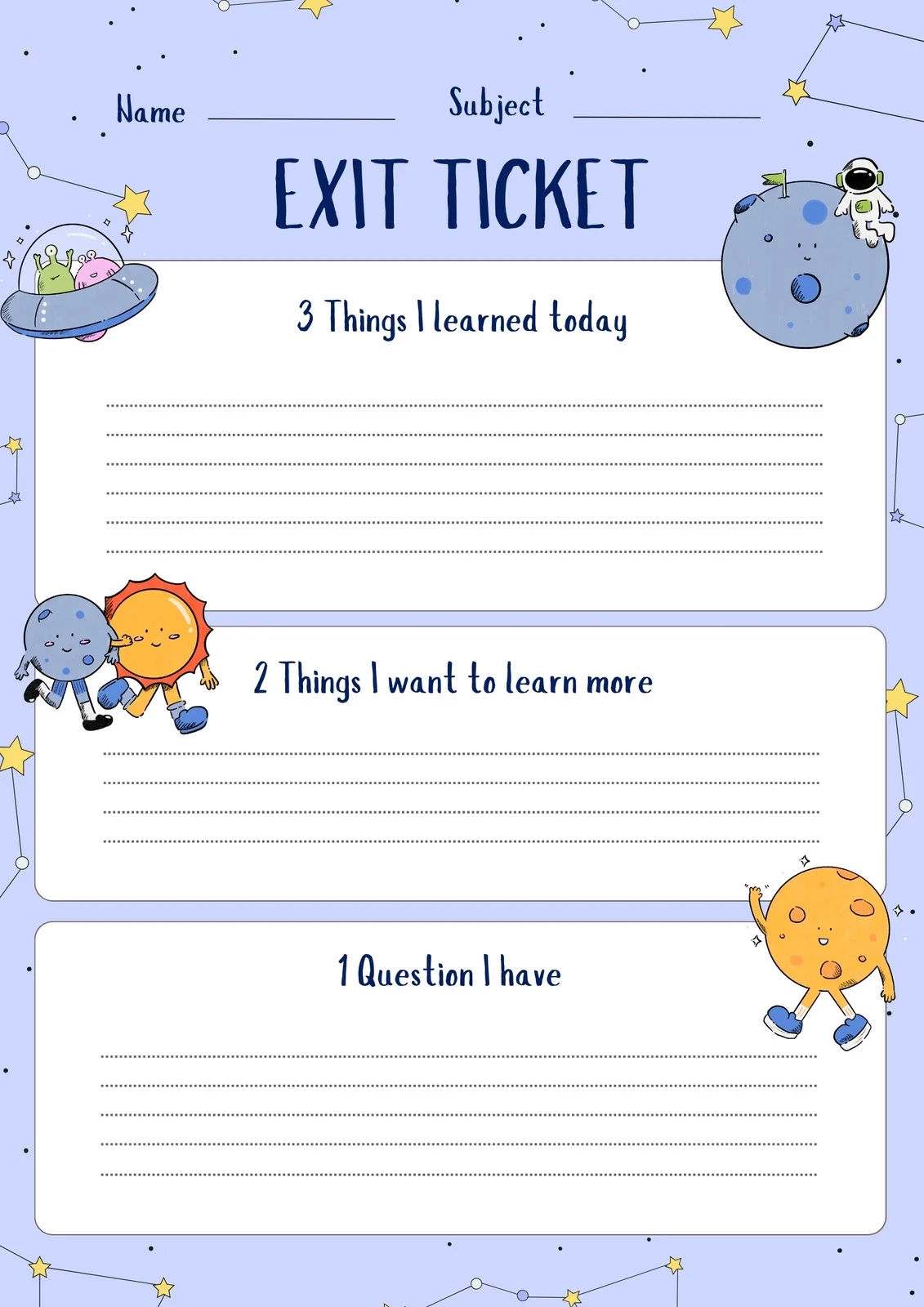 Page 2 Free Printable Exit Ticket Templates You Can Customize Canva