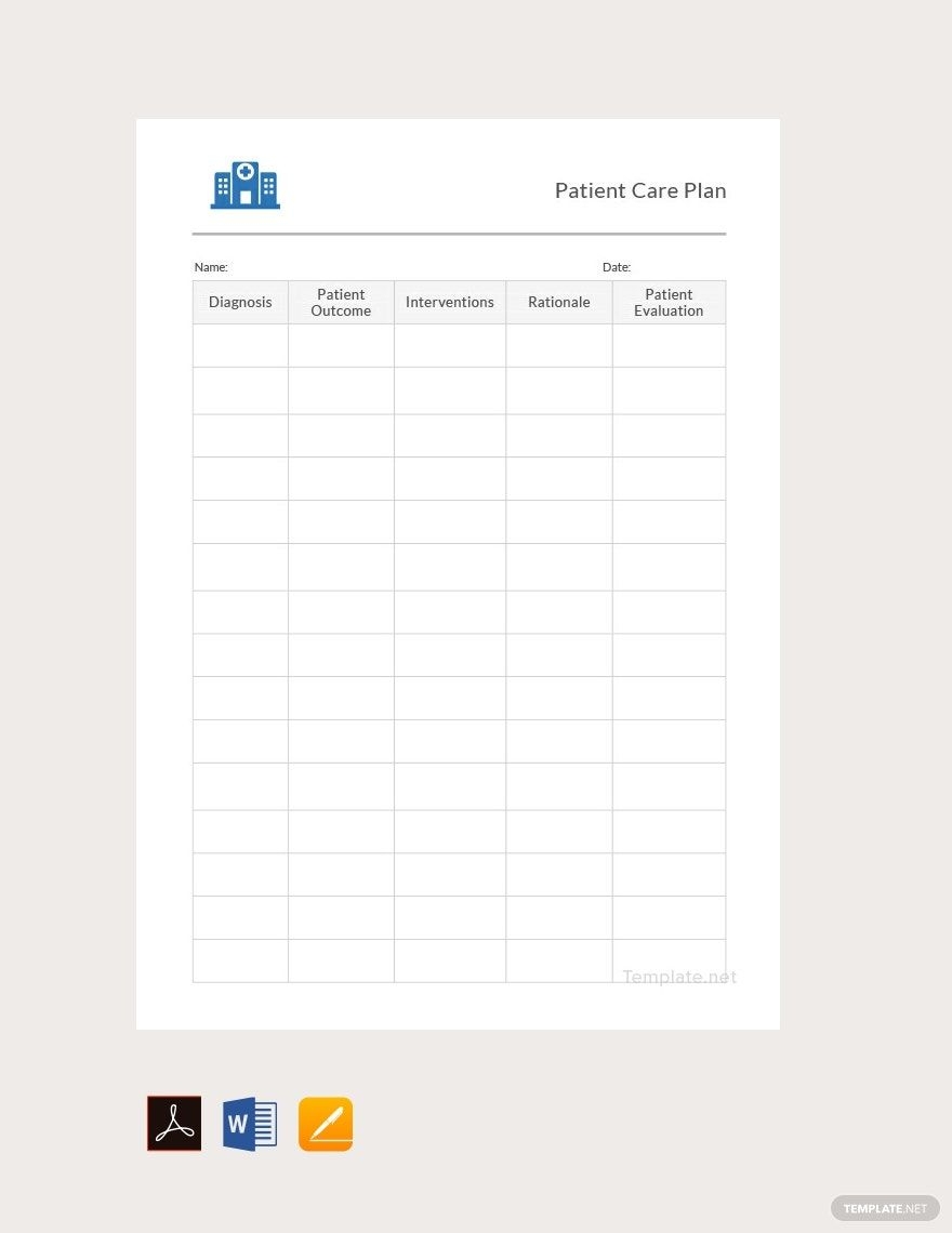 Patient Care Plan Template In Pages Word PDF Google Docs Download Template Patient Care Plan Template In Pages Word PDF Google Docs Download Template