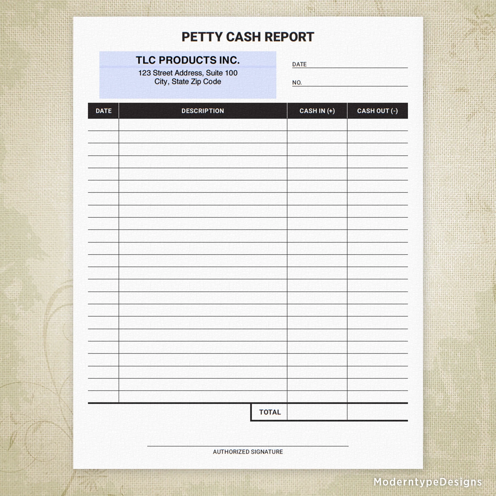 Printable Daily Cash Log Template